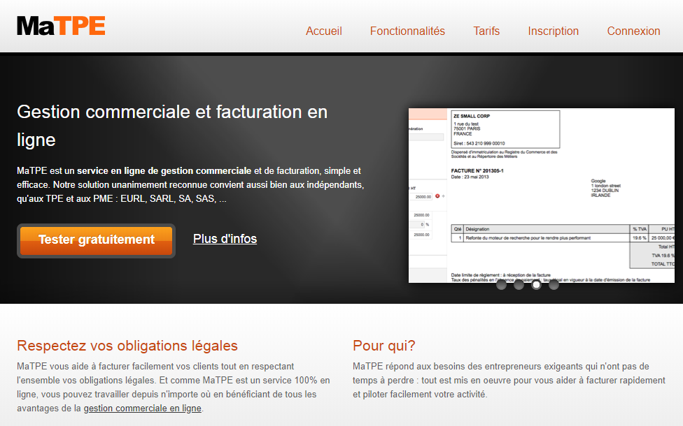 MaTPE : logiciel de facturation et de gestion commerciale